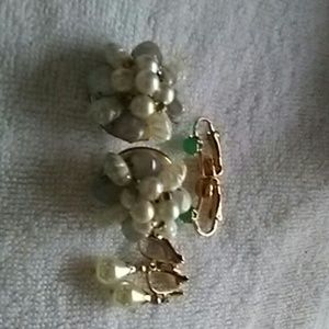 Three pairs of vintage clip on earrings